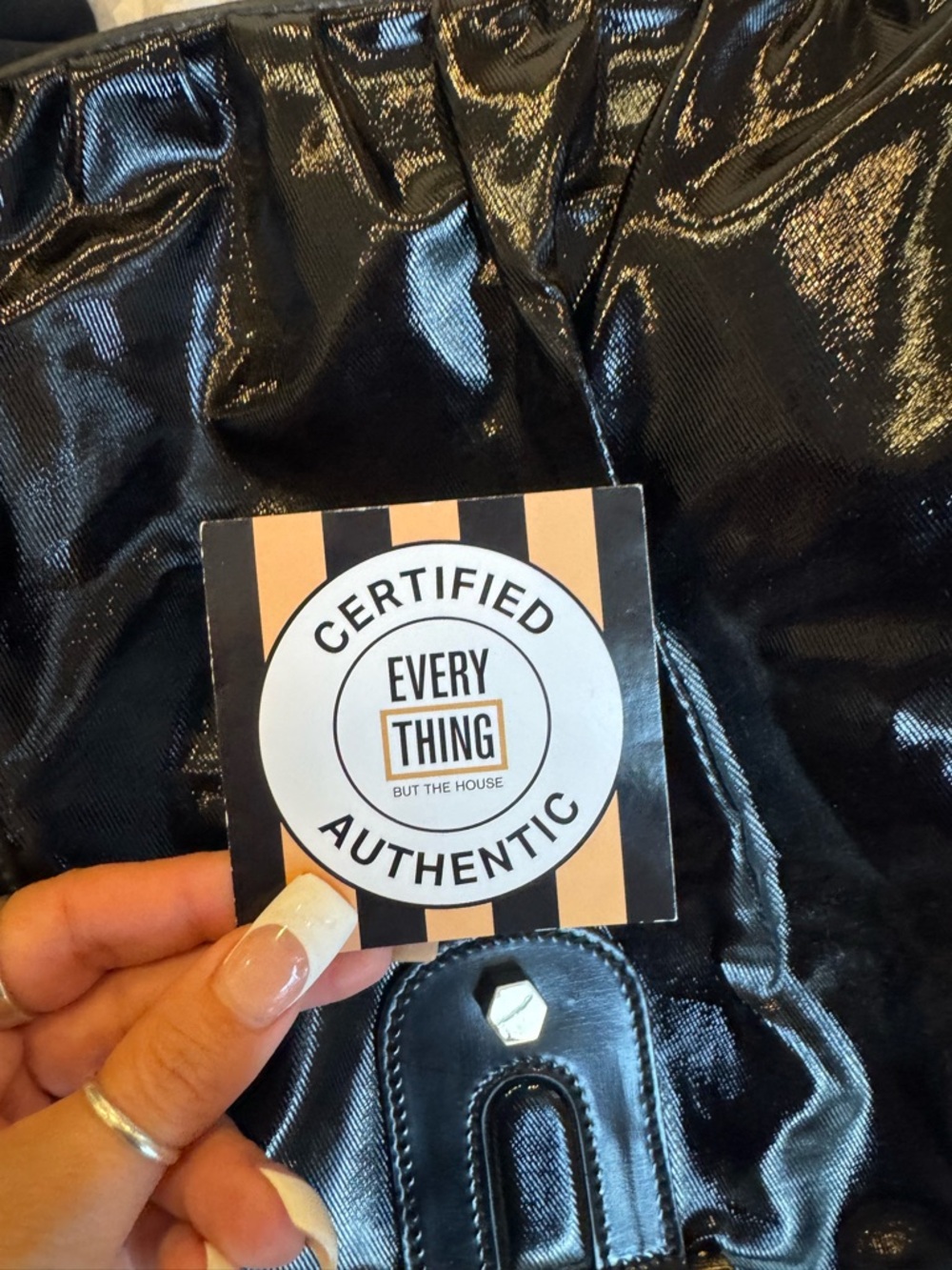 Black Patent Gucci Bag with Bamboo Handles - Picture 8 of 8